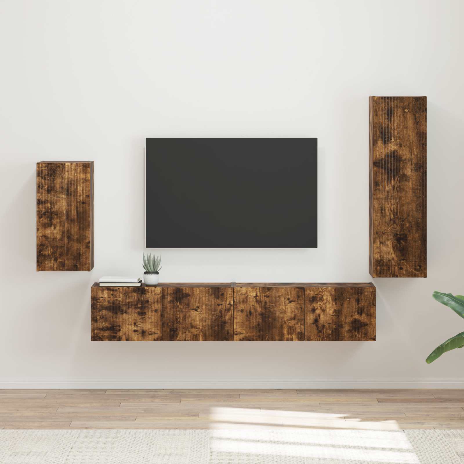 TV-Schrank Set 4-teilig Geräucherte Eiche