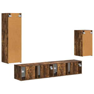 TV-Schrank Set 4-teilig Geräucherte Eiche