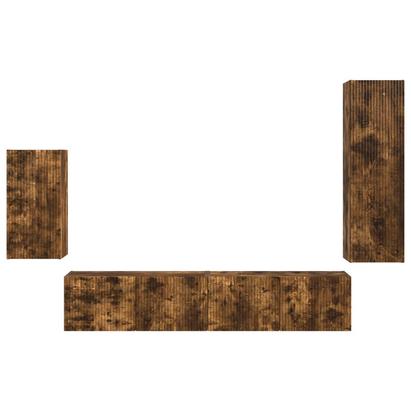 TV-Schrank Set 4-teilig Geräucherte Eiche