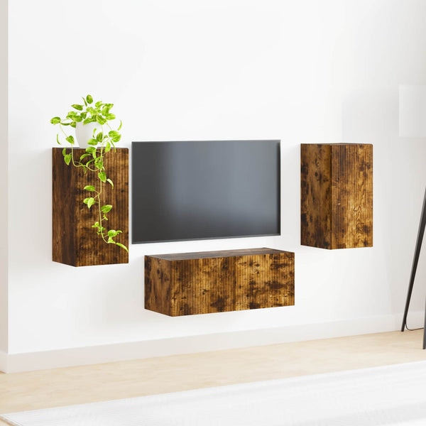 TV-Schrank Set 6-teilig Geräucherte Eiche