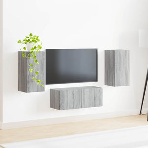vidaXL Meuble TV mural 6 pcs Aggloméré Gris Sonoma