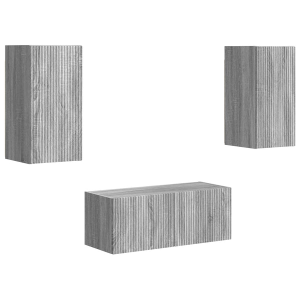 vidaXL Meuble TV mural 6 pcs Aggloméré Gris Sonoma