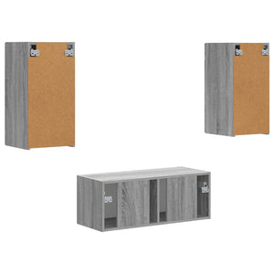 vidaXL Meuble TV mural 6 pcs Aggloméré Gris Sonoma