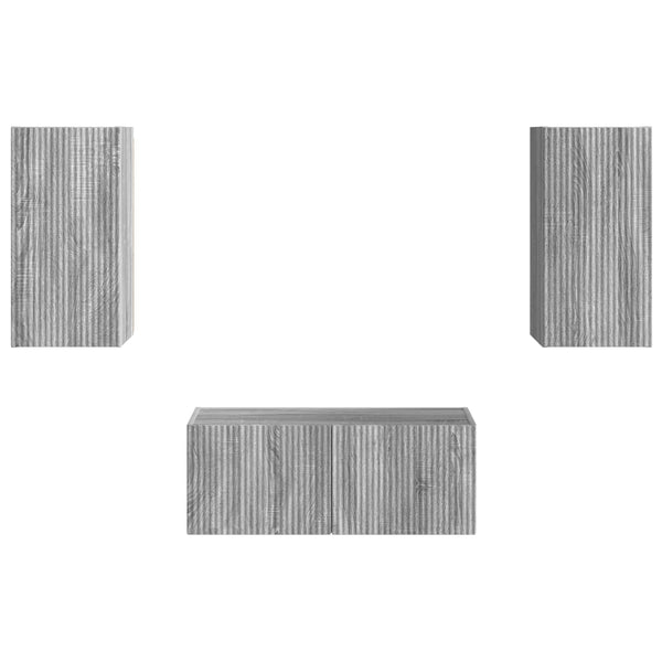 vidaXL Meuble TV mural 6 pcs Aggloméré Gris Sonoma