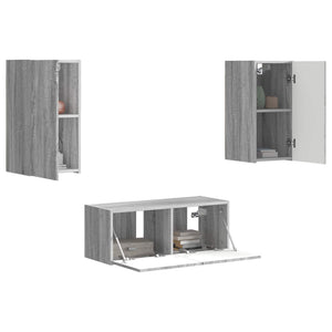vidaXL Meuble TV mural 6 pcs Aggloméré Gris Sonoma