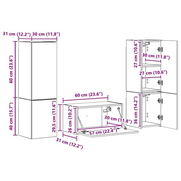 TV-Schrank Set 5-teilig Weiß