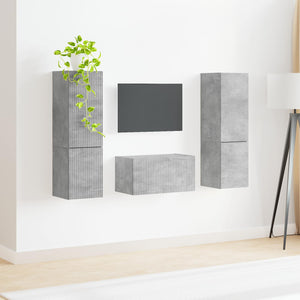 TV-Schrank Set Beton Grau 5-teilig