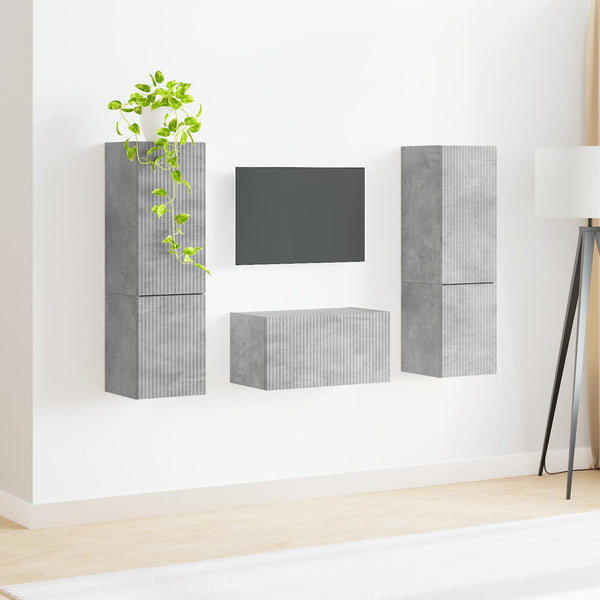 TV-Schrank Set Beton Grau 5-teilig
