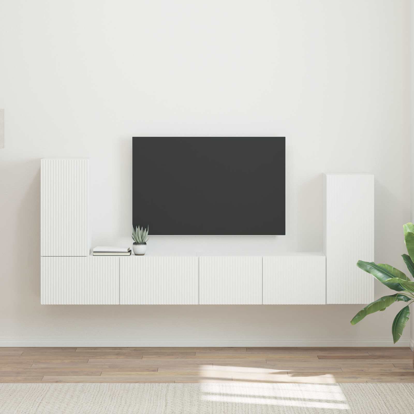 Weißes TV-Schrankset, 4-teilig