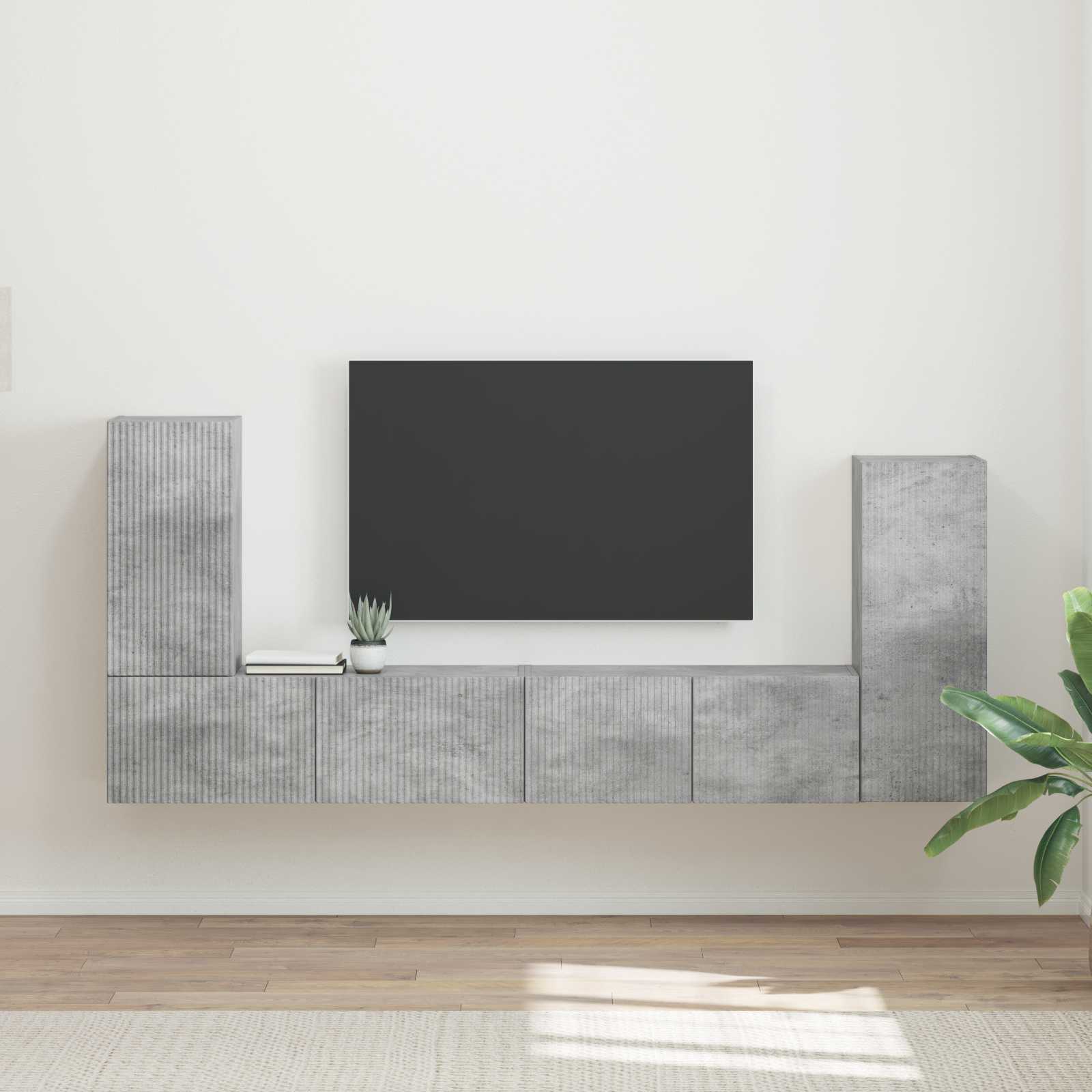 TV-Schrankset Beton Grau, 4-teilig
