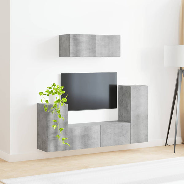 TV-Schrankset Beton Grau, 4-teilig