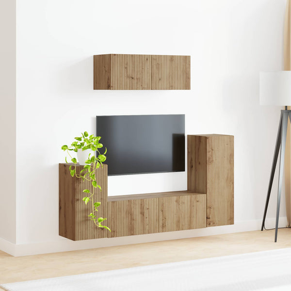 TV-Schrankset Artisan-Eiche 4-teilig