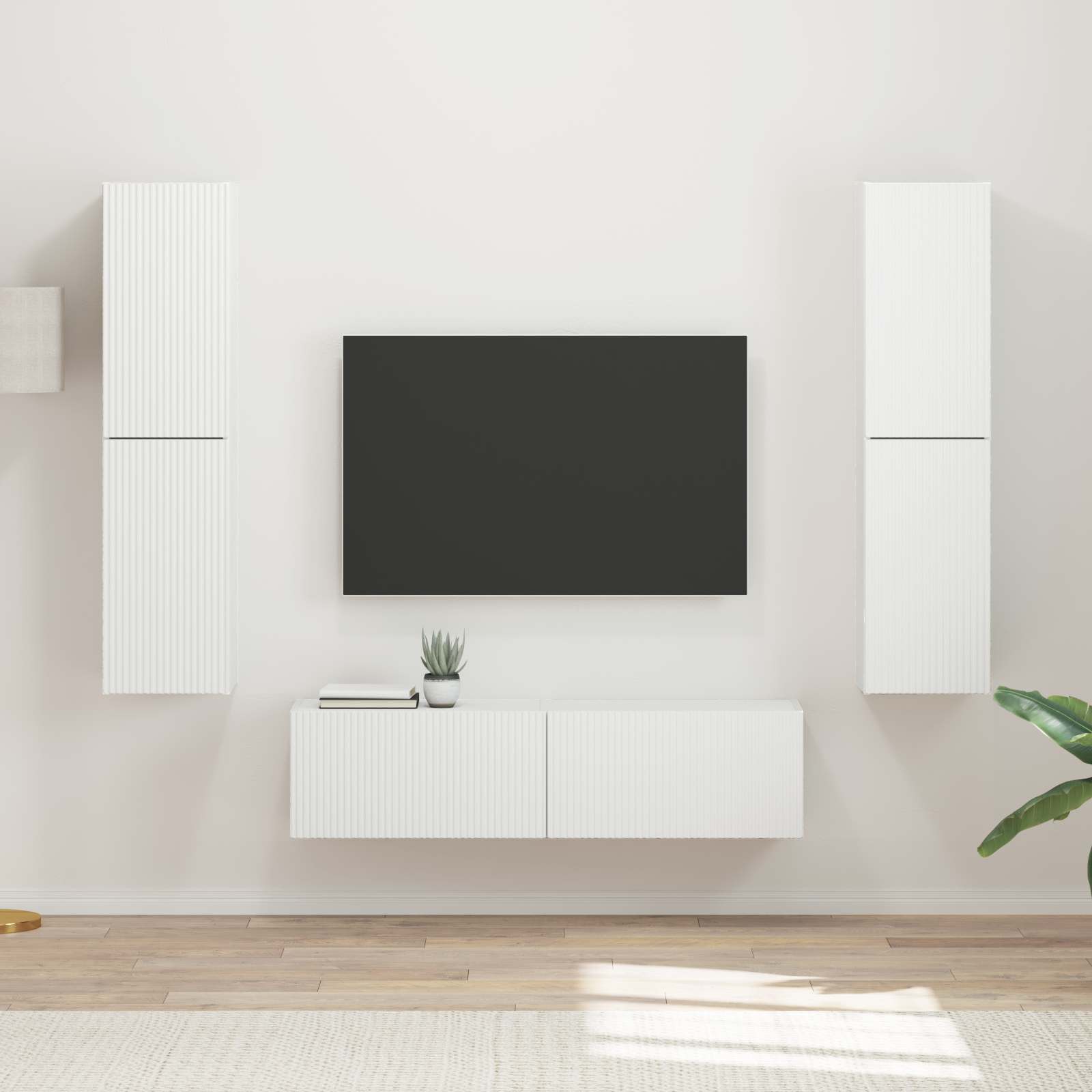 Weißes TV-Schrank Set, 6-teilig