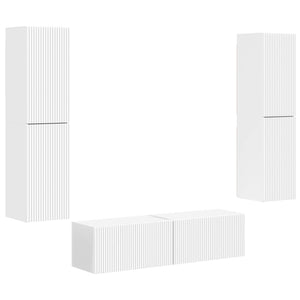 Weißes TV-Schrank Set, 6-teilig