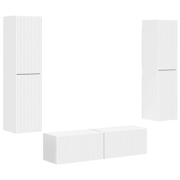 Weißes TV-Schrank Set, 6-teilig