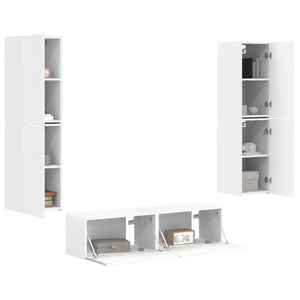Weißes TV-Schrank Set, 6-teilig
