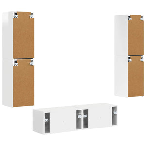 TV-Schrank Set 6-teilig Hochglanz Weiß