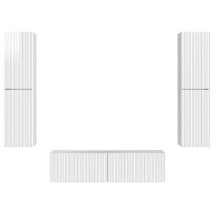 TV-Schrank Set 6-teilig Hochglanz Weiß