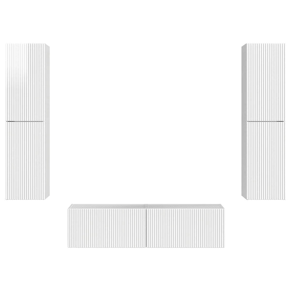 TV-Schrank Set 6-teilig Hochglanz Weiß