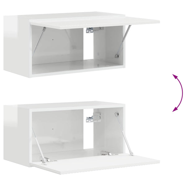 TV-Schrank Set 6-teilig Hochglanz Weiß
