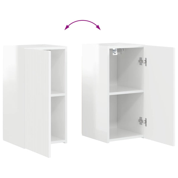 TV-Schrank Set 6-teilig Hochglanz Weiß