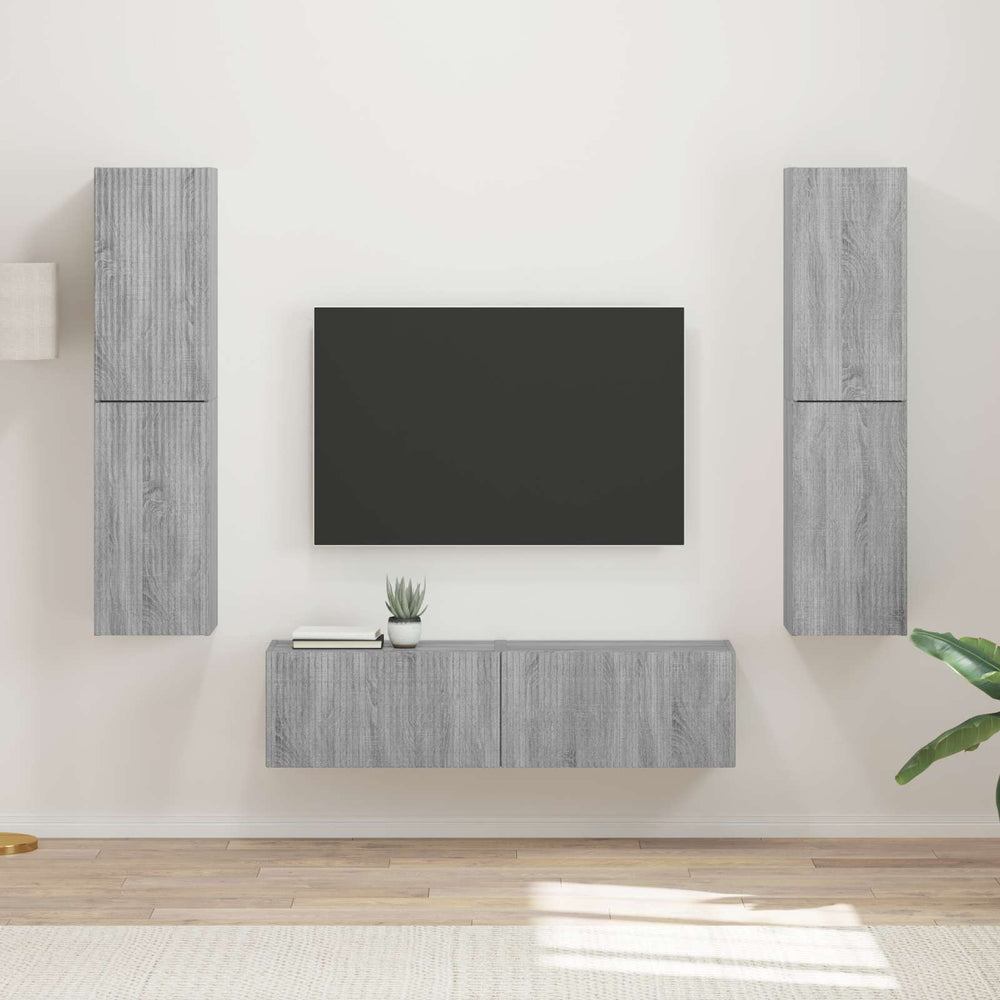 TV-Schrank Set 6-teilig Grau