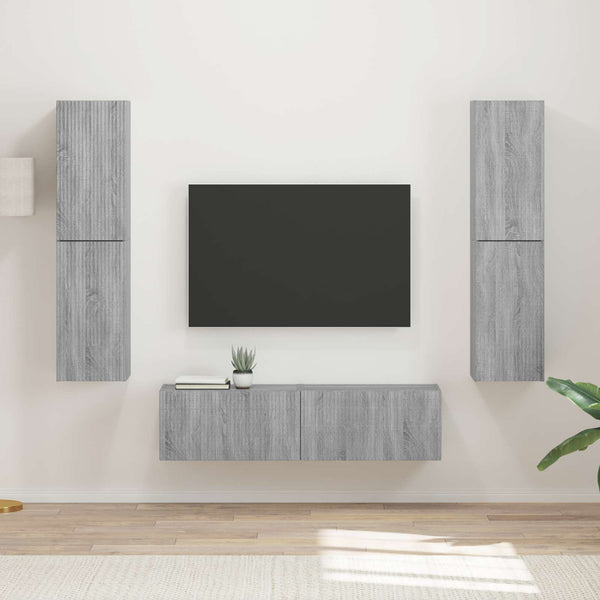 TV-Schrank Set 6-teilig Grau