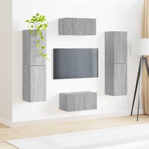 TV-Schrank Set 6-teilig Grau