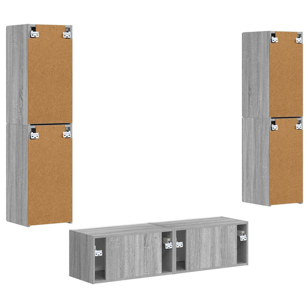 TV-Schrank Set 6-teilig Grau
