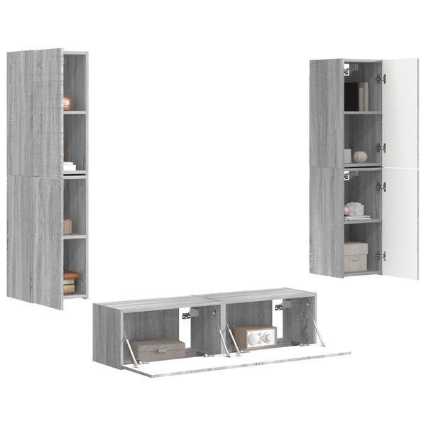 TV-Schrank Set 6-teilig Grau