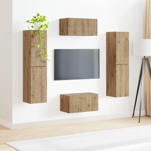 TV-Schrank Set 6-teilig Eiche
