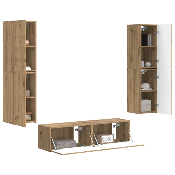 TV-Schrank Set 6-teilig Eiche