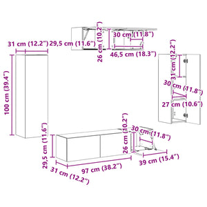 TV-Schrank 5er Set Weiß