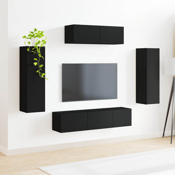 TV-Schrank Set 5-teilig Schwarz