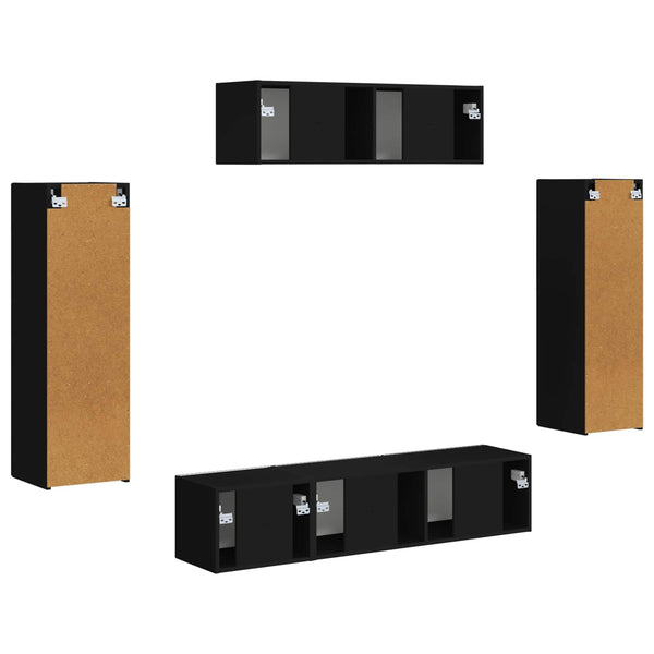 TV-Schrank Set 5-teilig Schwarz
