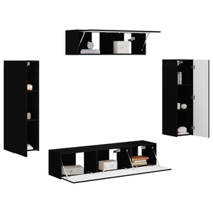 TV-Schrank Set 5-teilig Schwarz