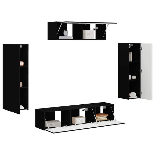 TV-Schrank Set 5-teilig Schwarz