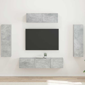TV-Schrank 5-teilig Beton Grau