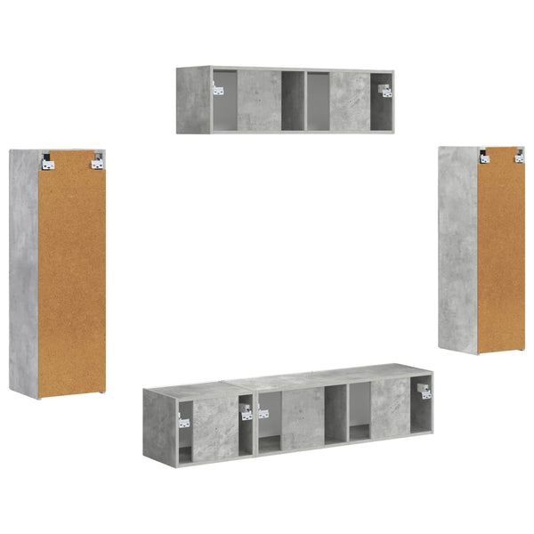 TV-Schrank 5-teilig Beton Grau