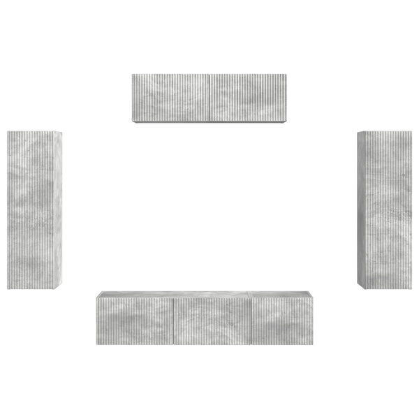TV-Schrank 5-teilig Beton Grau