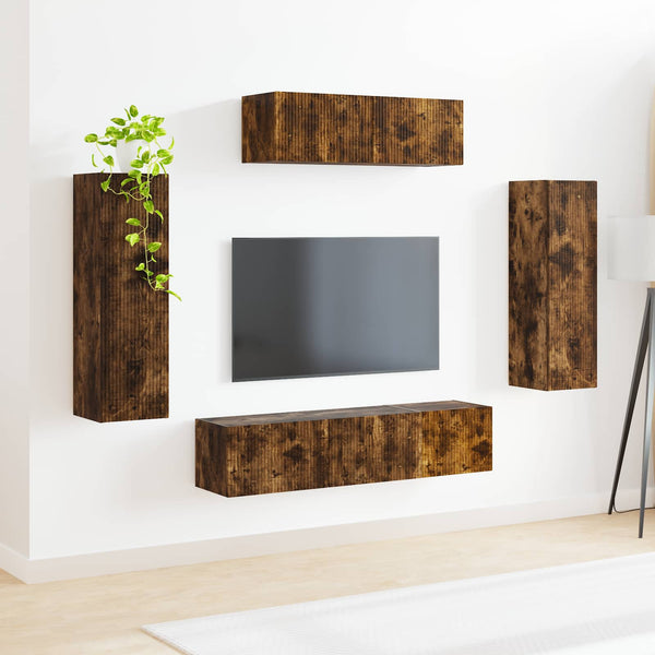 TV-Schrank 5er Set Geräucherte Eiche
