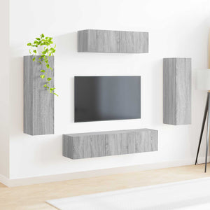 TV-Schrank Set, 5-teilig, Grau Sonoma