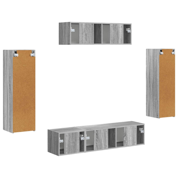 TV-Schrank Set, 5-teilig, Grau Sonoma