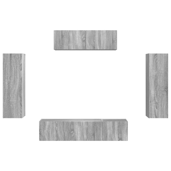 TV-Schrank Set, 5-teilig, Grau Sonoma