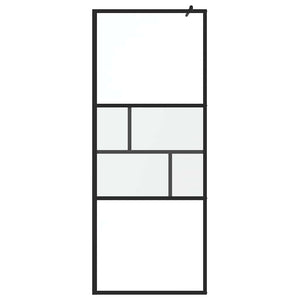 Schwarze Walk-In Duschwand 80cm
