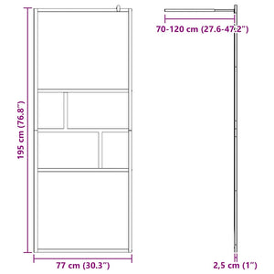 Schwarze Walk-In Duschwand 80cm