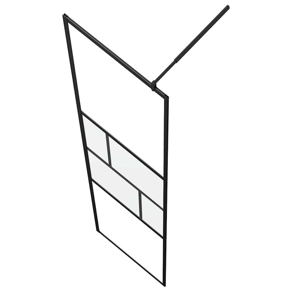 Schwarze Walk-In Duschwand 80cm