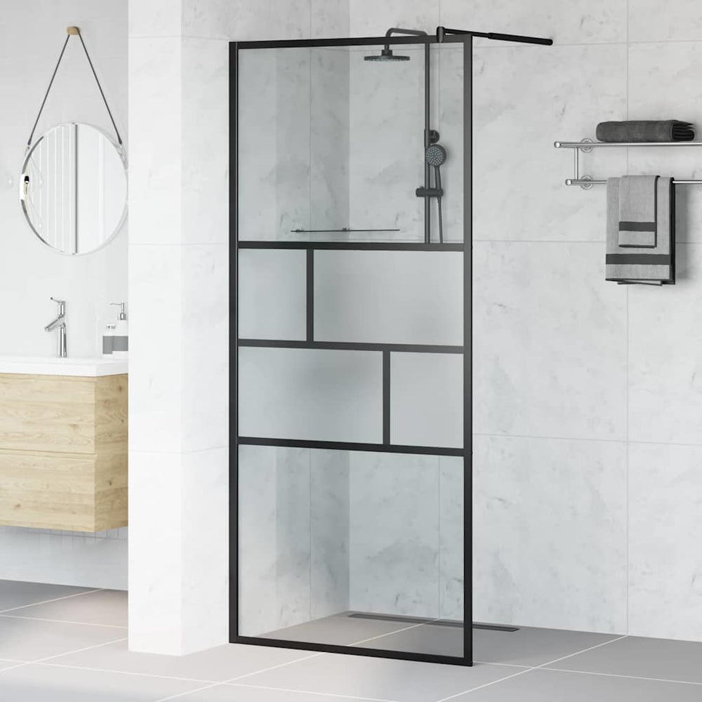 Walk-In Duschwand Schwarz 90x195 cm