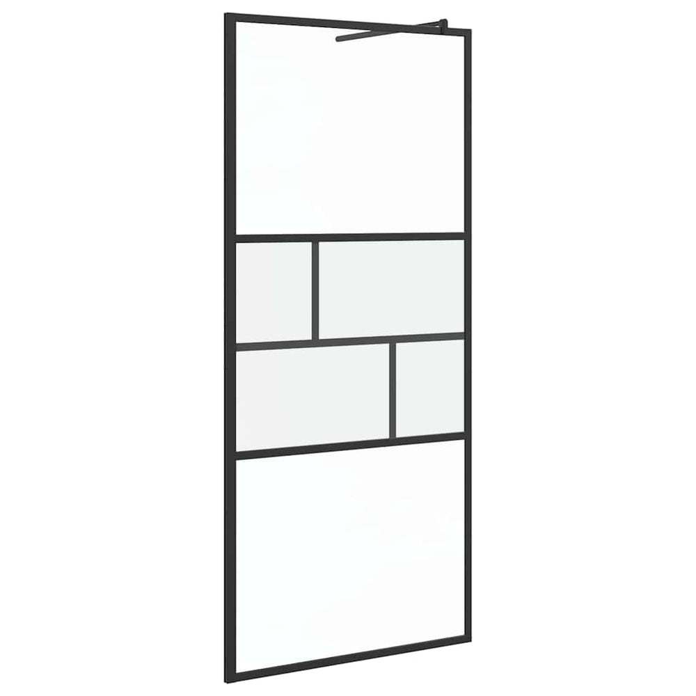 Walk-In Duschwand Schwarz 90x195 cm