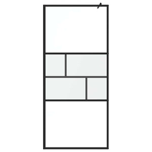 Walk-In Duschwand Schwarz 90x195 cm